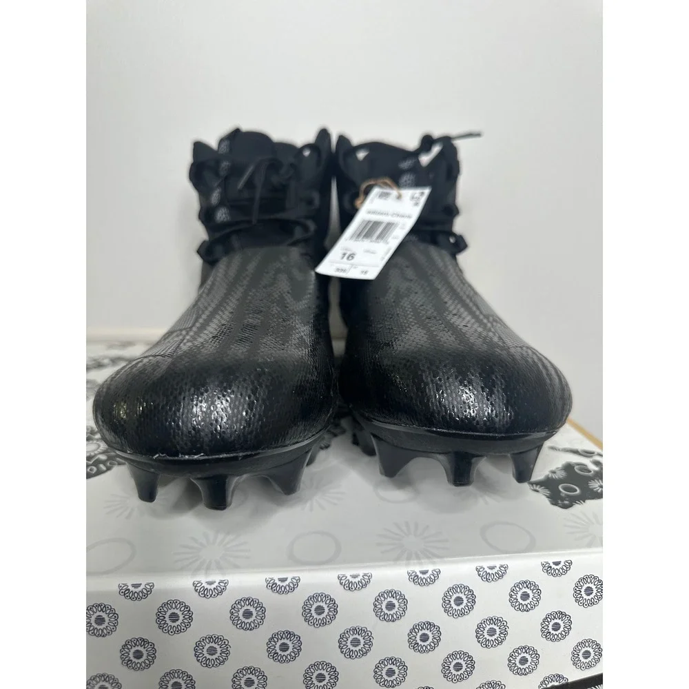 Adidas Adizero Chaos Football Cleats Black Men's‎ Size 16 Mid Top
